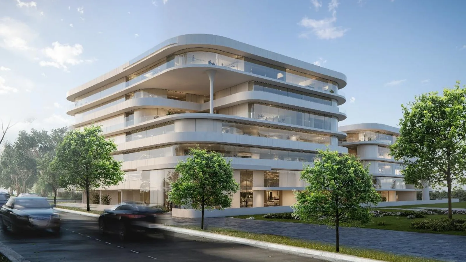 Street-level exterior view of Zenith D1 in Dubai South