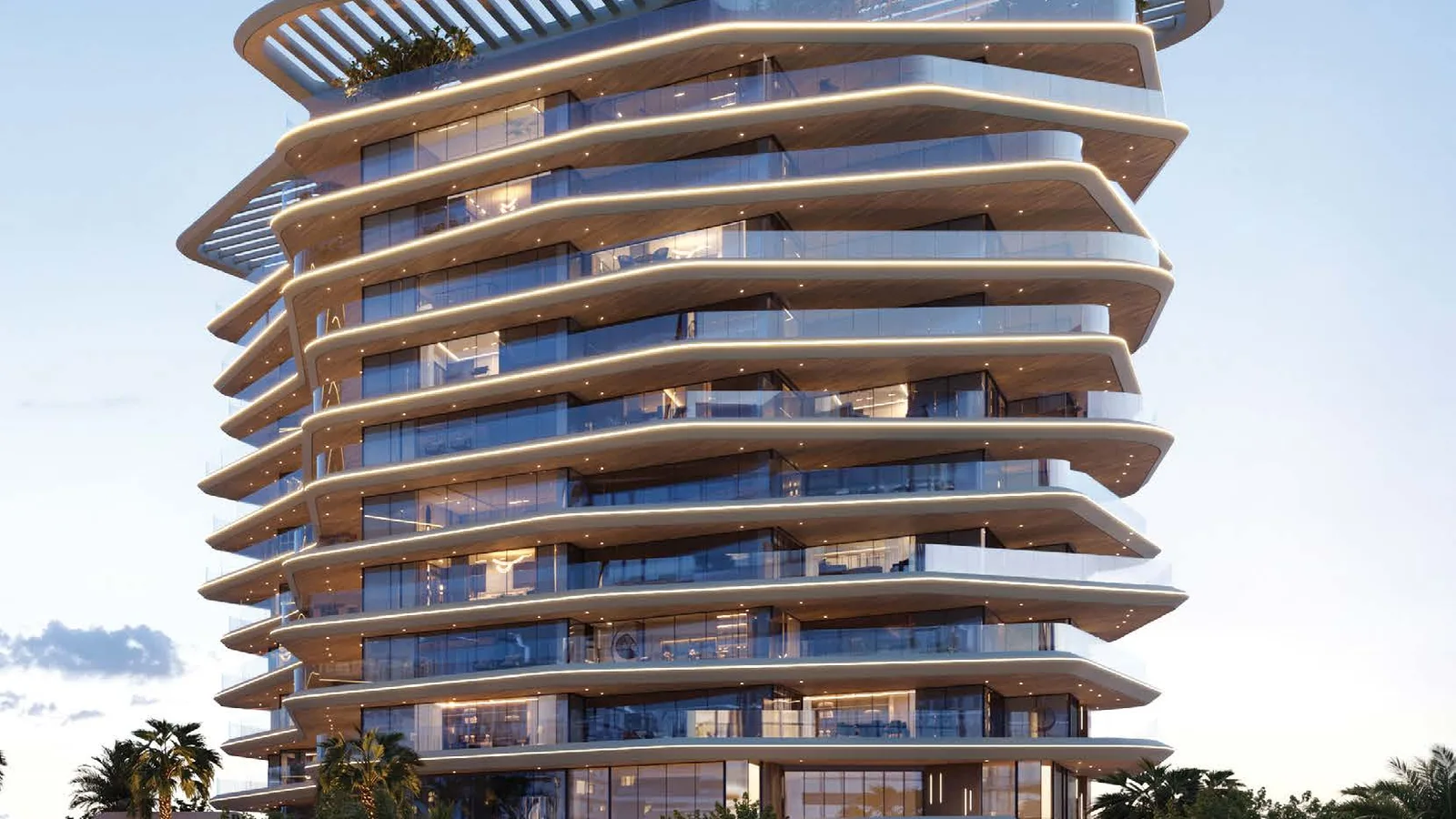 Street-facing exterior of a tower at Bab Al Qasr Sea View Residence 51