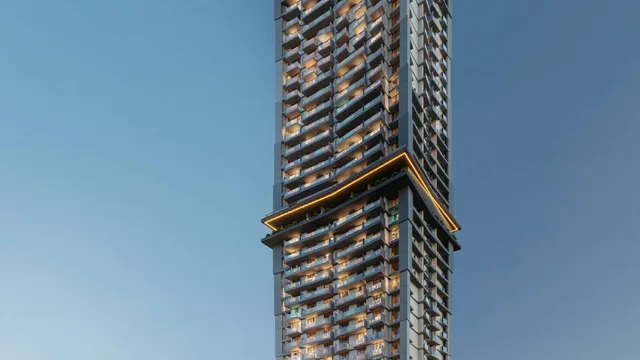 Full-height exterior of Sky Level 1 in Jumeirah Village Circle