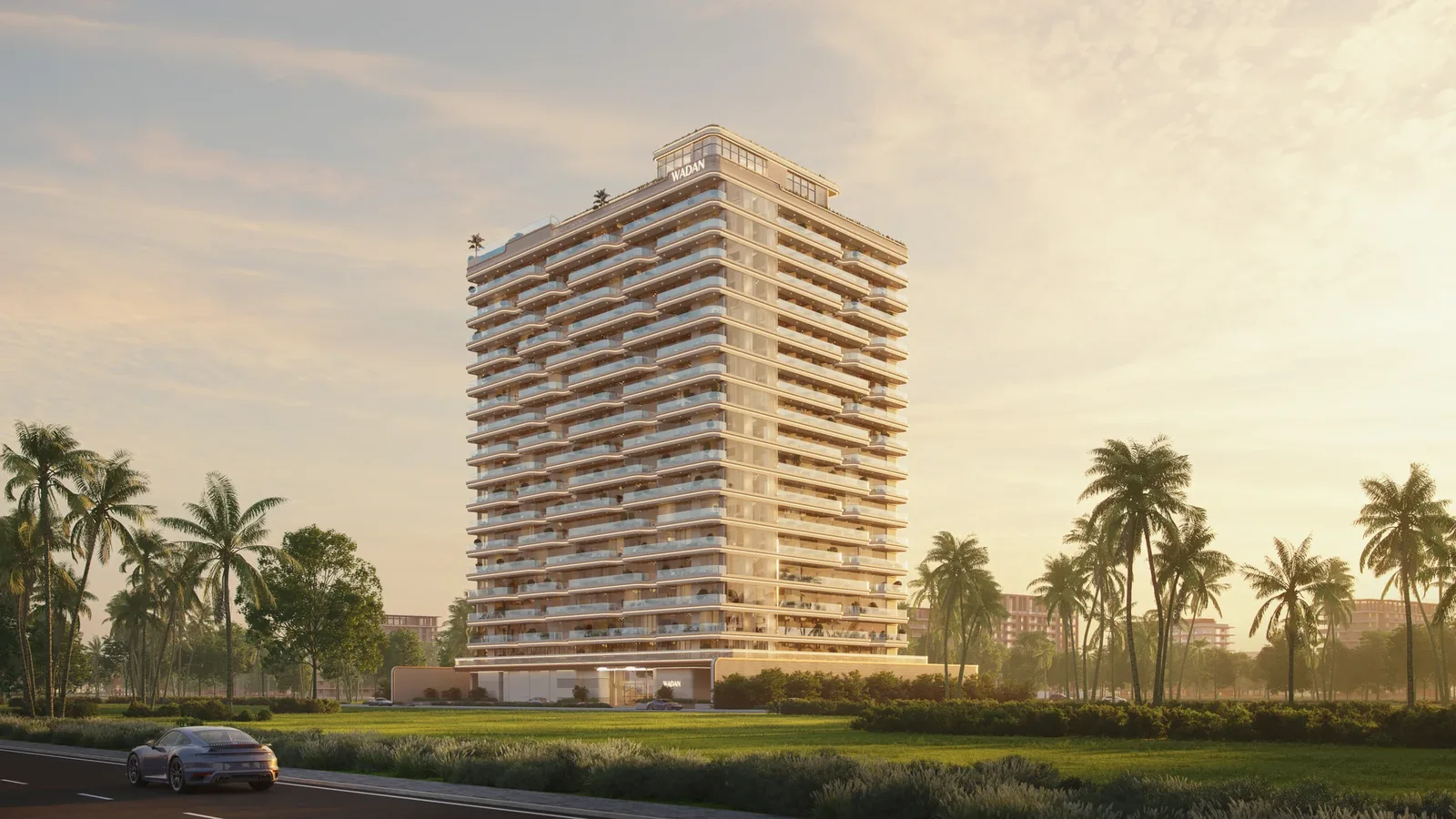 Weston by Wadan tower exterior with landscaped surroundings