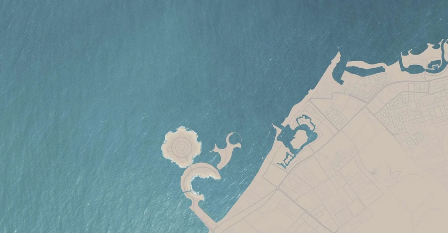 Al Marjan Island location map for Arthouse Residences with nearby connections