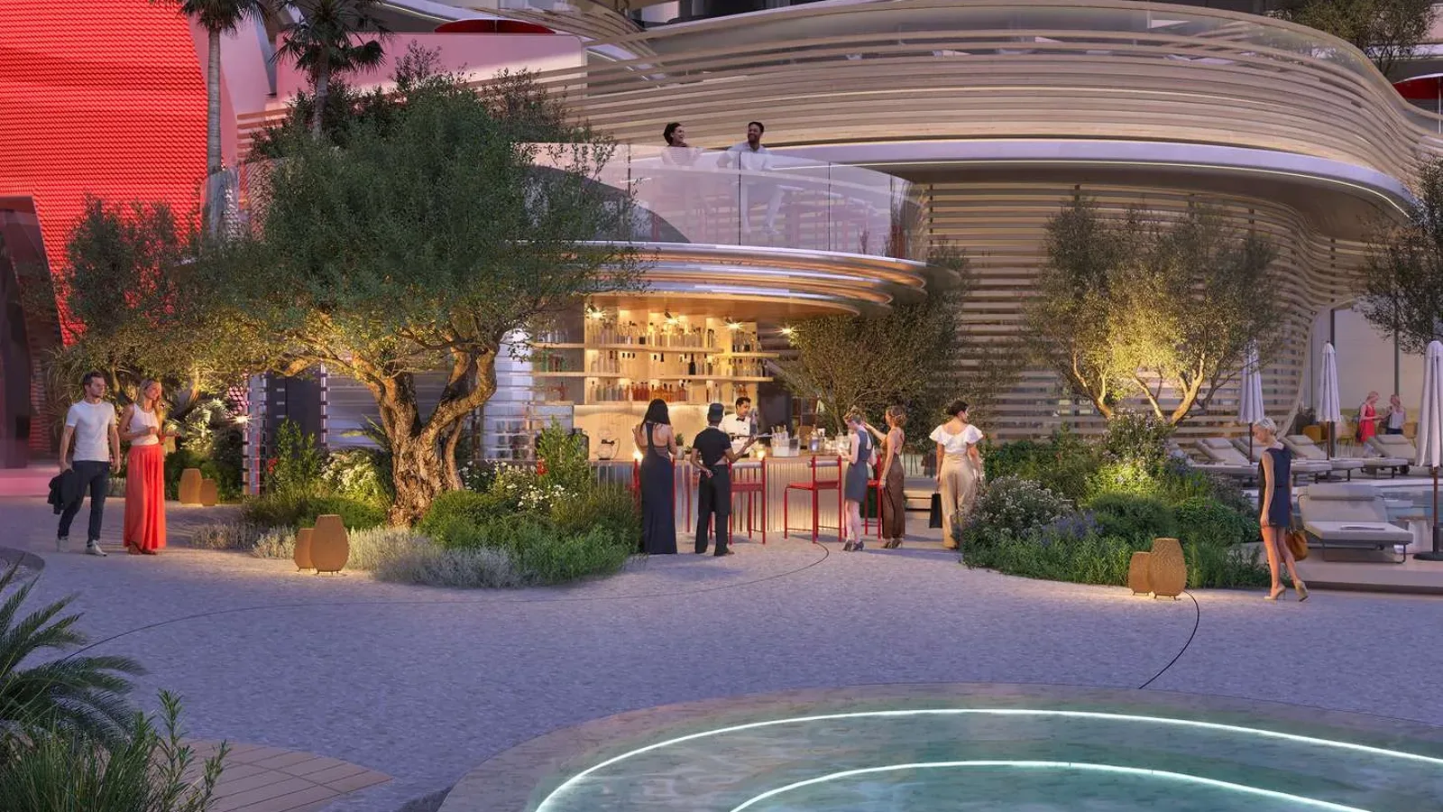 Landscaped arrival at The Unexpected Al Marjan Island Hotel & Residences