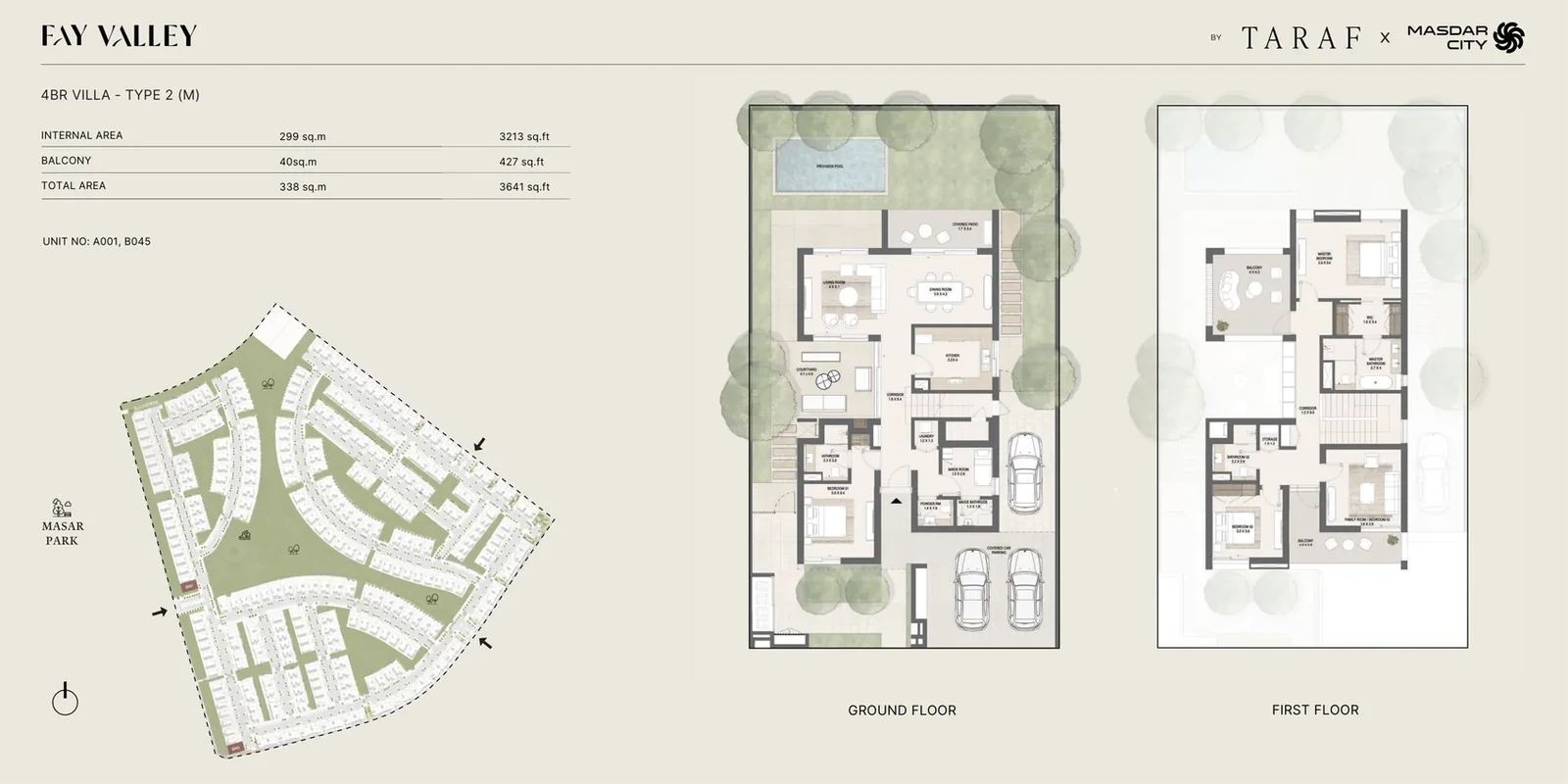 Fay Valley 4 bedroom villa type 2 mirror floor plan, 3,641 sq ft
