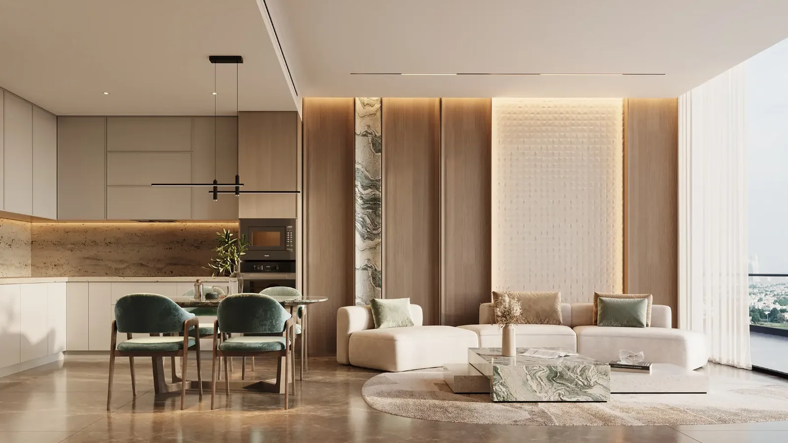 Samana Greenfield 2 open-plan living and dining interior