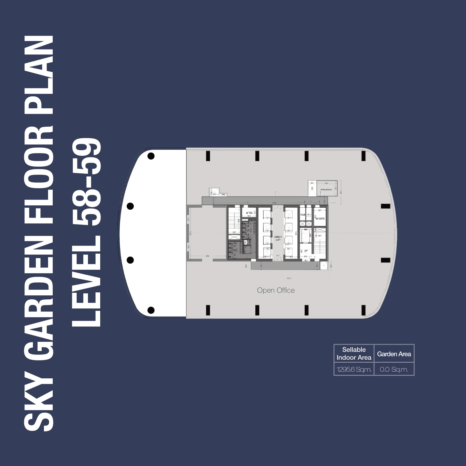 1970 Office Tower Sky Garden Levels 58-59 Full Floor floor plan, 13,946 sq ft