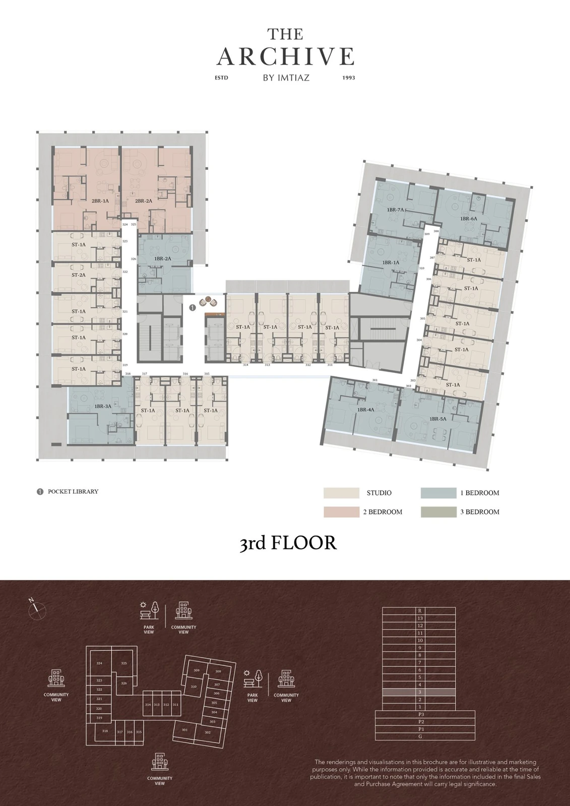 The Archive 1-bedroom Unit 318 apartment third-floor-plan, 1,080.27 sq ft