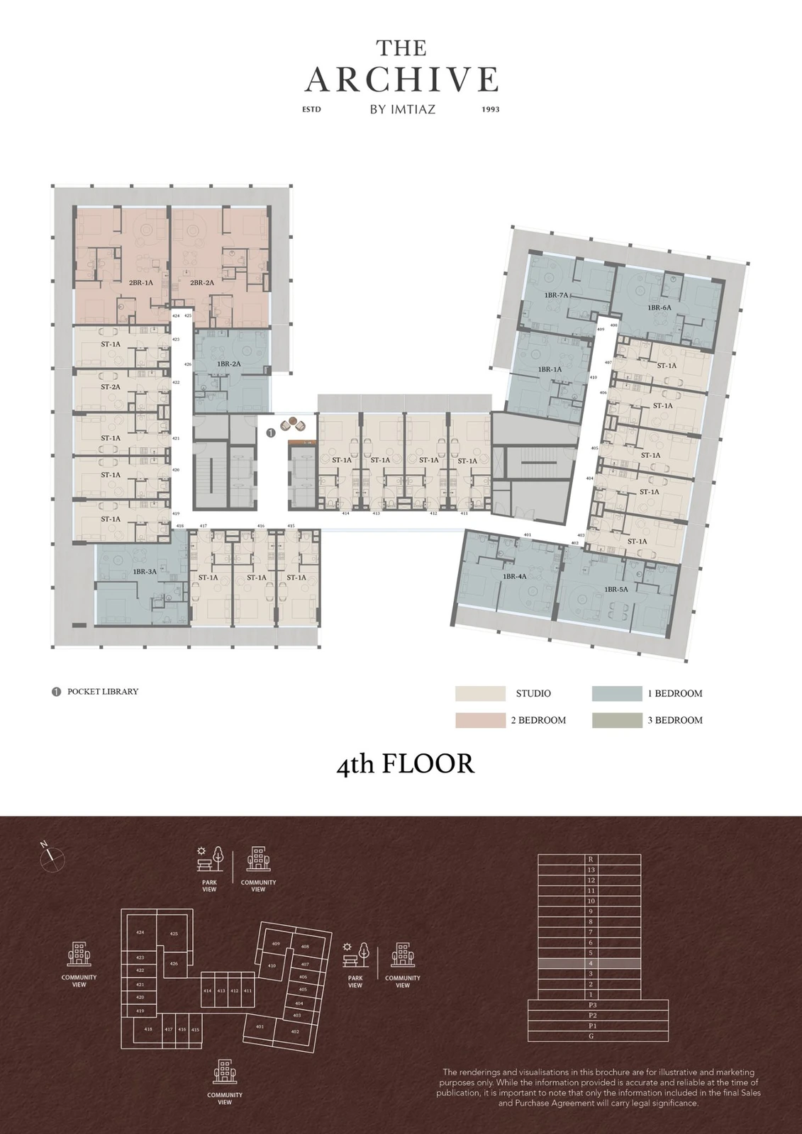 The Archive 1-bedroom Unit 418 apartment fourth-floor-plan, 1,080.27 sq ft