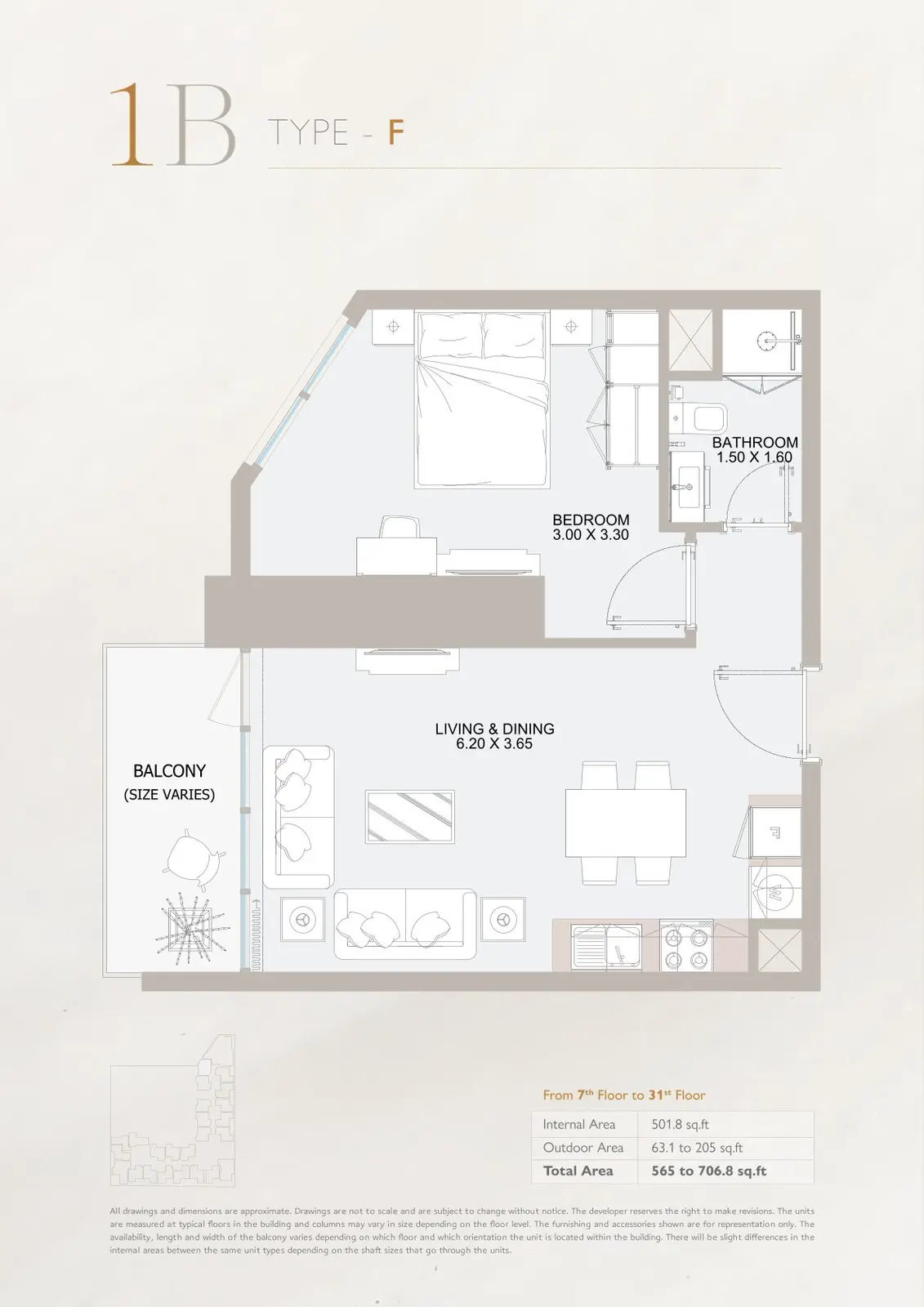 Floor plan for Type F