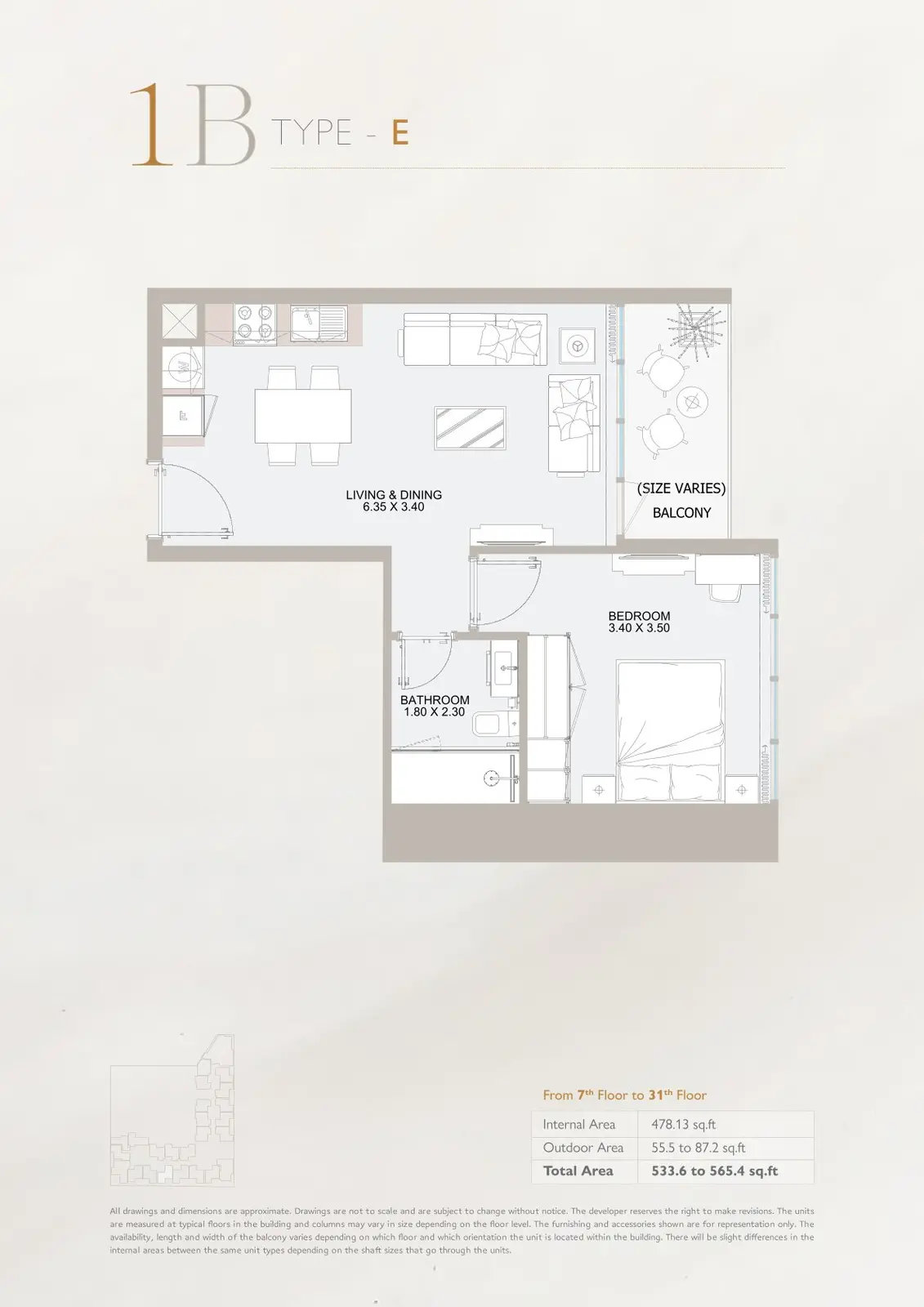 Floor plan for Type E