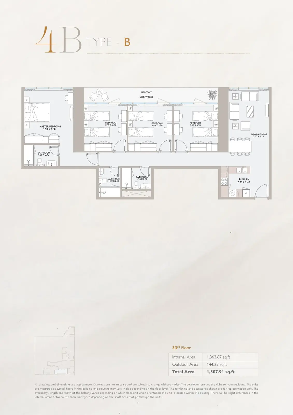 Floor plan for Type B