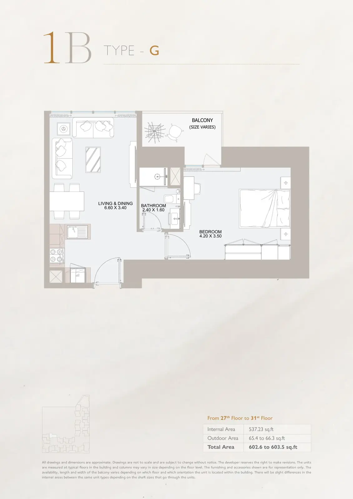 Floor plan for Type G