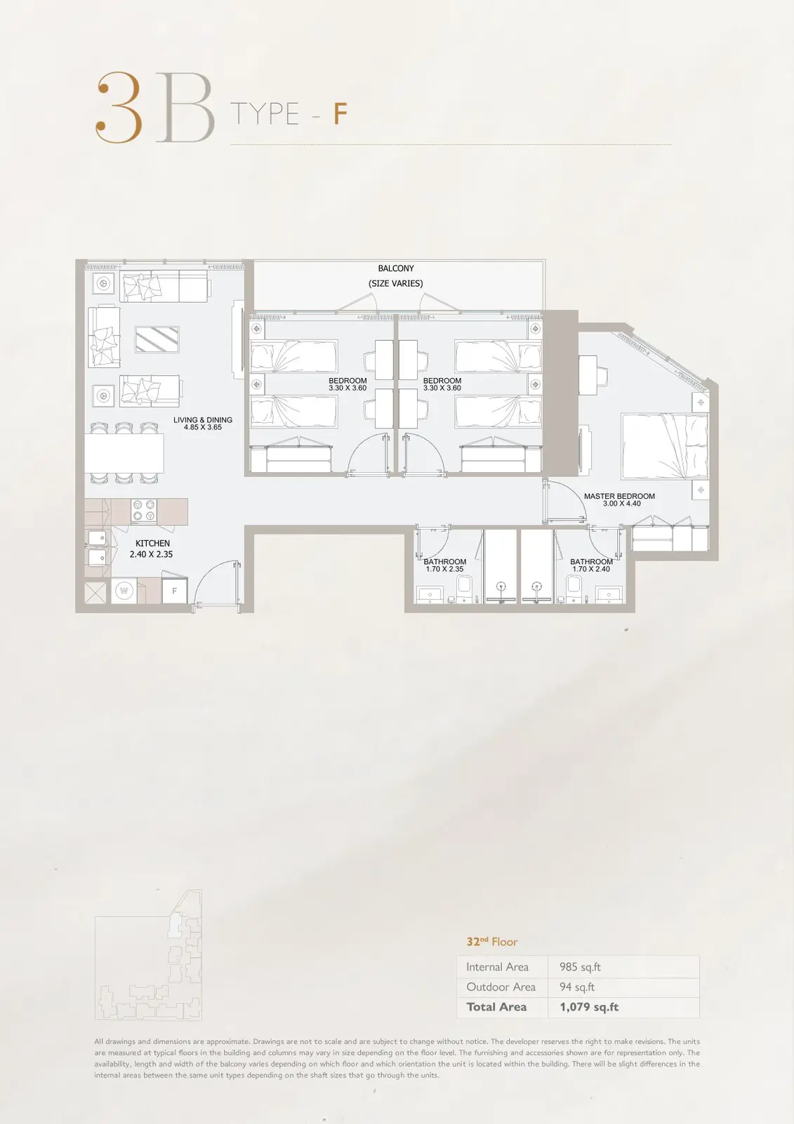 Floor plan for Type F