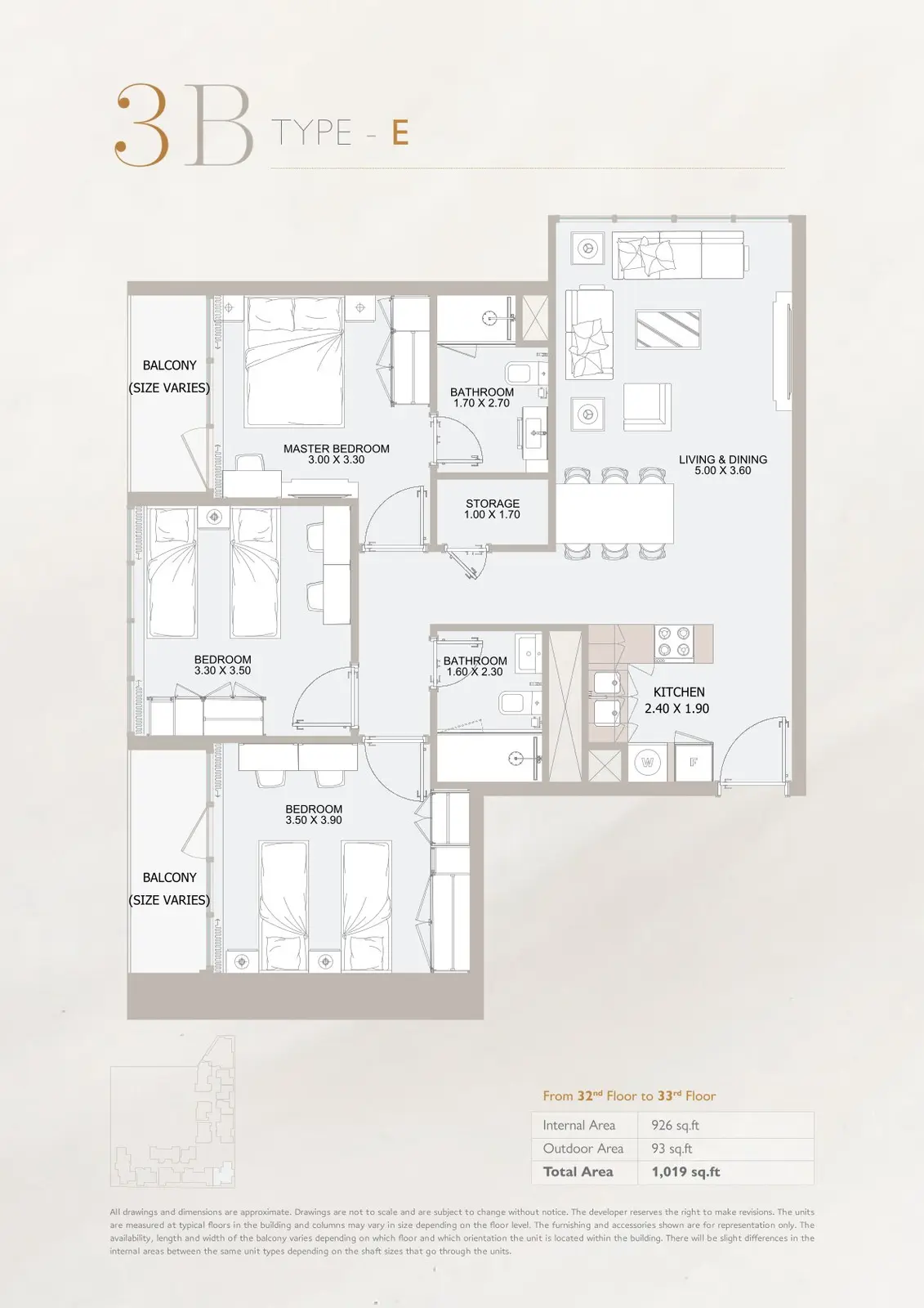 Floor plan for Type E