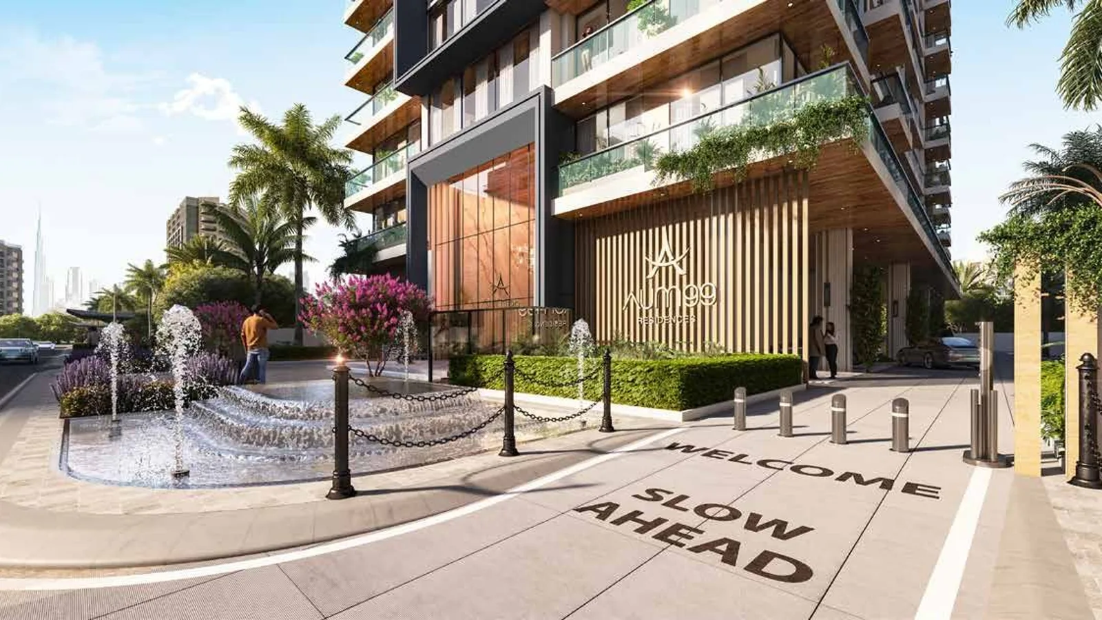 Covered arrival entrance at Aum 99 Residences