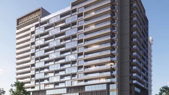 Street-facing exterior of the Mas Barsha Residency apartment tower