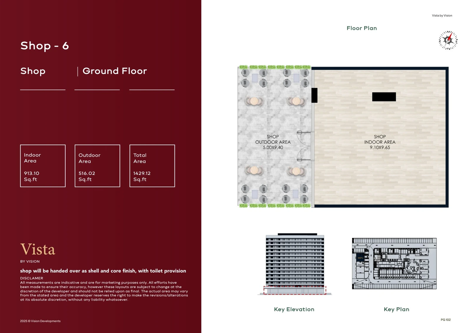 Vista by Vision Shop 6, Ground Floor, Retail, 1,429.12 sq ft floor plan