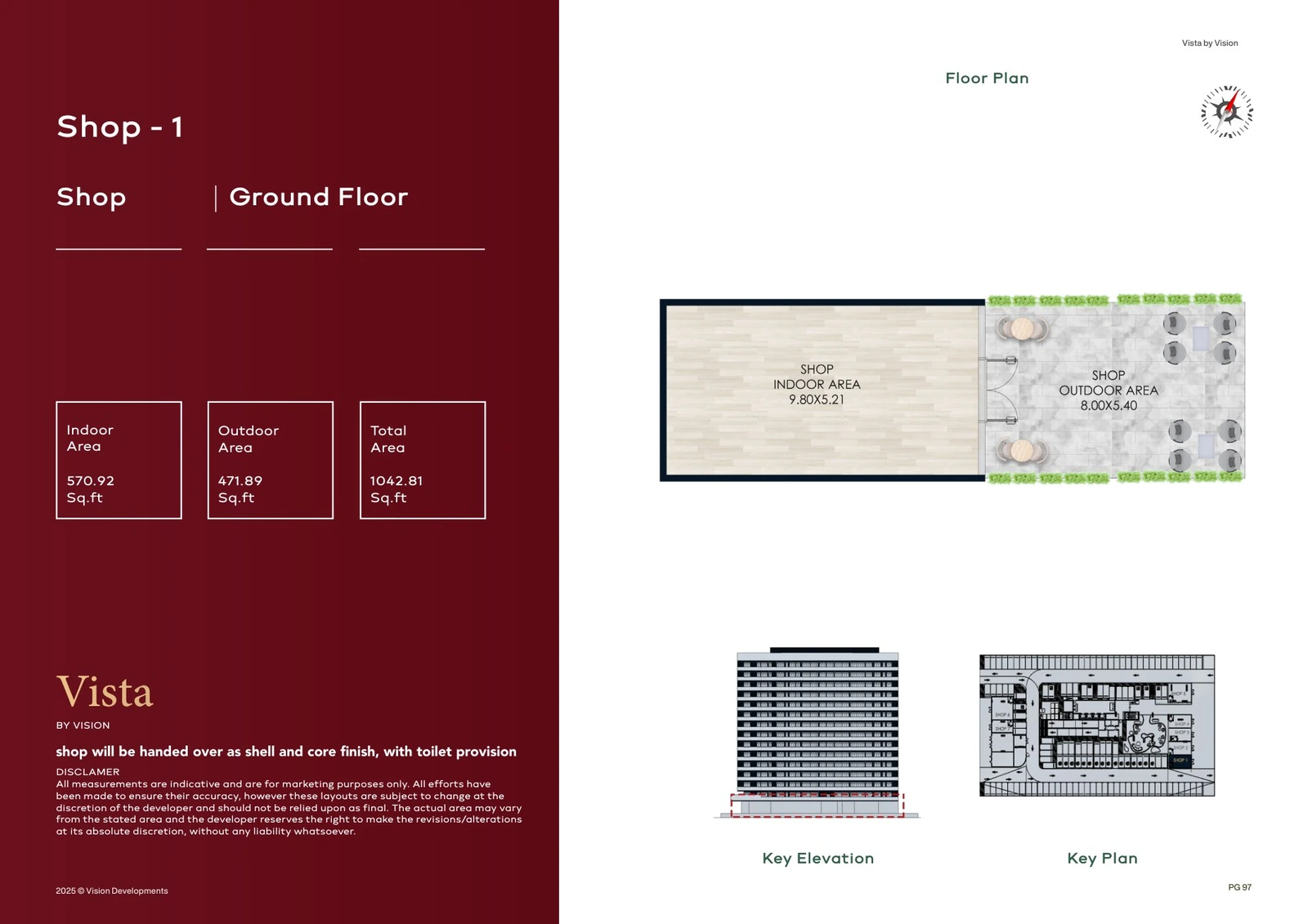 Vista by Vision Shop 1, Ground Floor, Retail, 1,042.81 sq ft floor plan