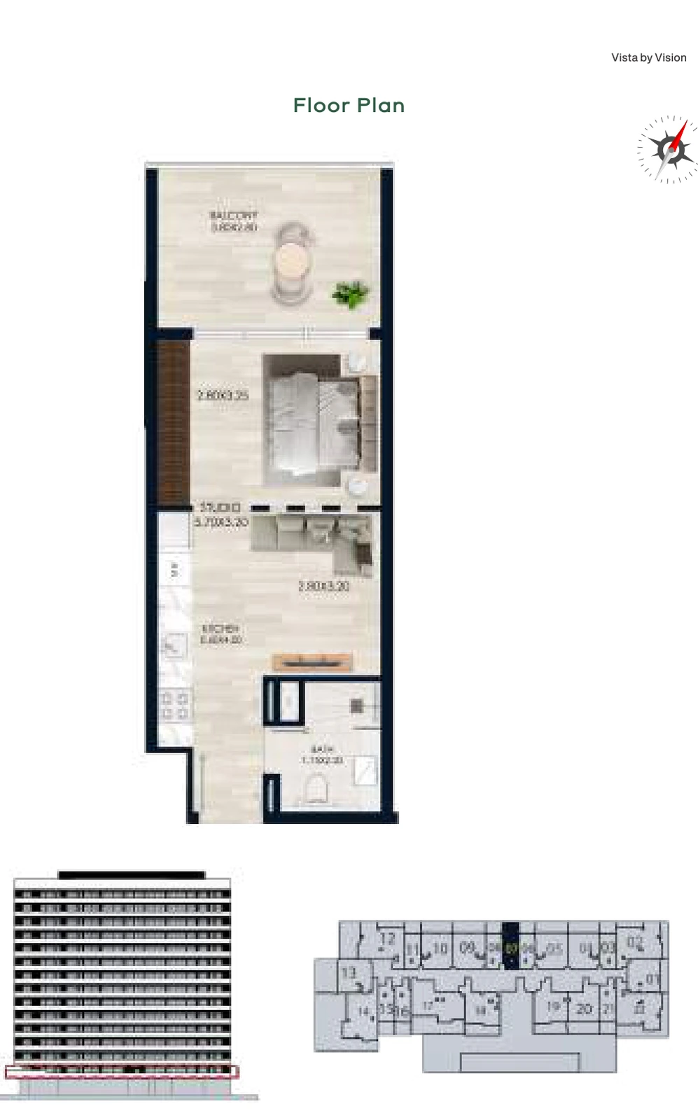 Vista by Vision Unit 07, Level 1, Studio Apartment, 470.38 sq ft floor plan