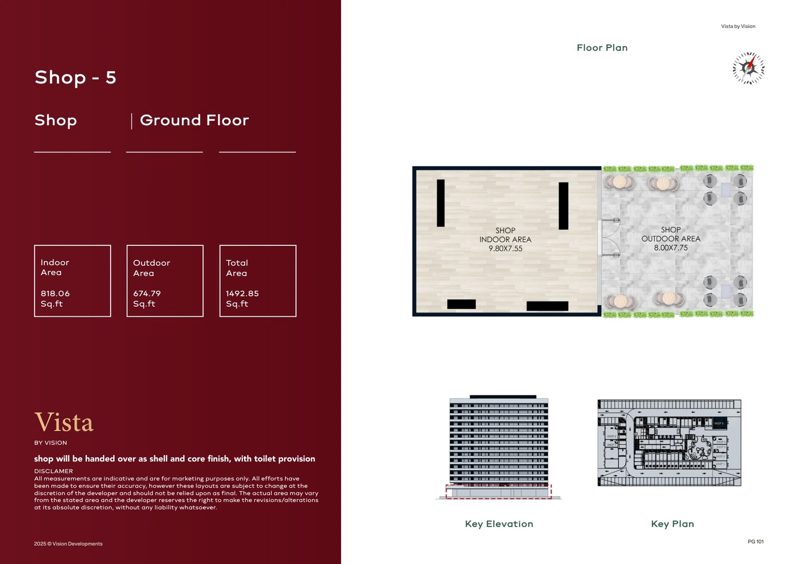 Vista by Vision Shop 5, Ground Floor, Retail, 1,492.85 sq ft floor plan