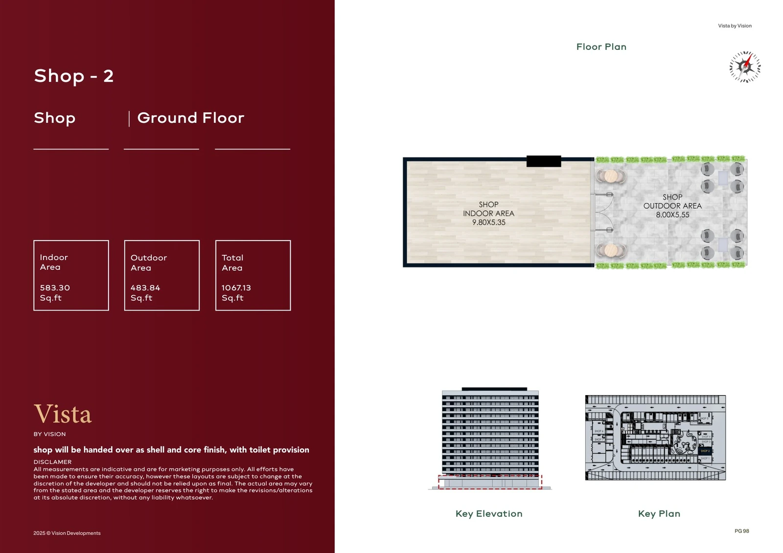 Vista by Vision Shop 2, Ground Floor, Retail, 1,067.13 sq ft floor plan