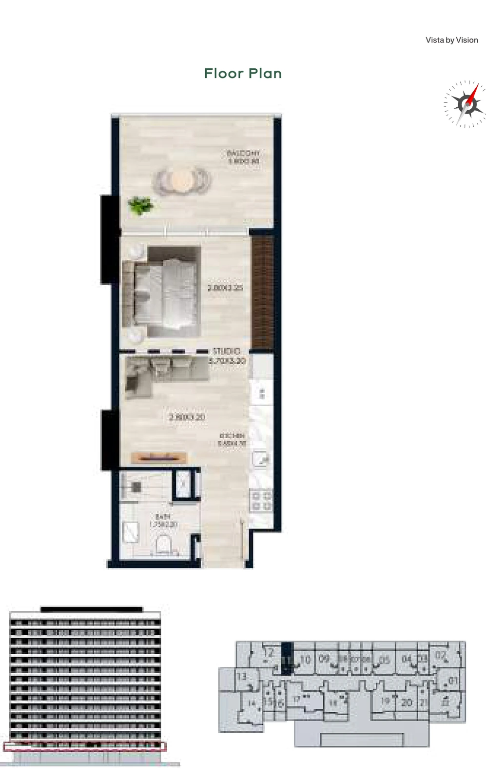 Vista by Vision Unit 11, Level 1, Studio Apartment, 469.84 sq ft floor plan