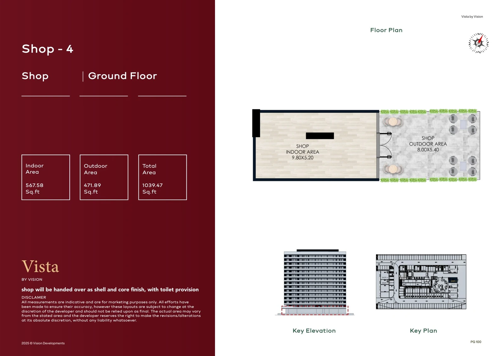 Vista by Vision Shop 4, Ground Floor, Retail, 1,039.47 sq ft floor plan