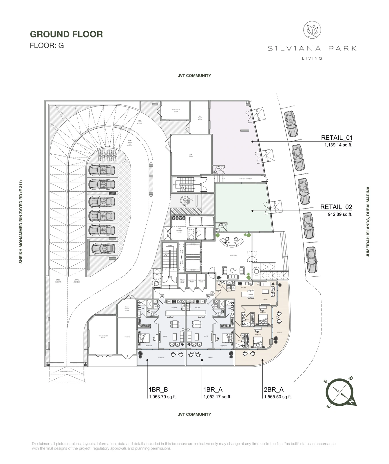 S1LVA Park Living RETAIL_01, Ground Floor, Retail, 1,139.14 sq ft Unit 01 floor plan