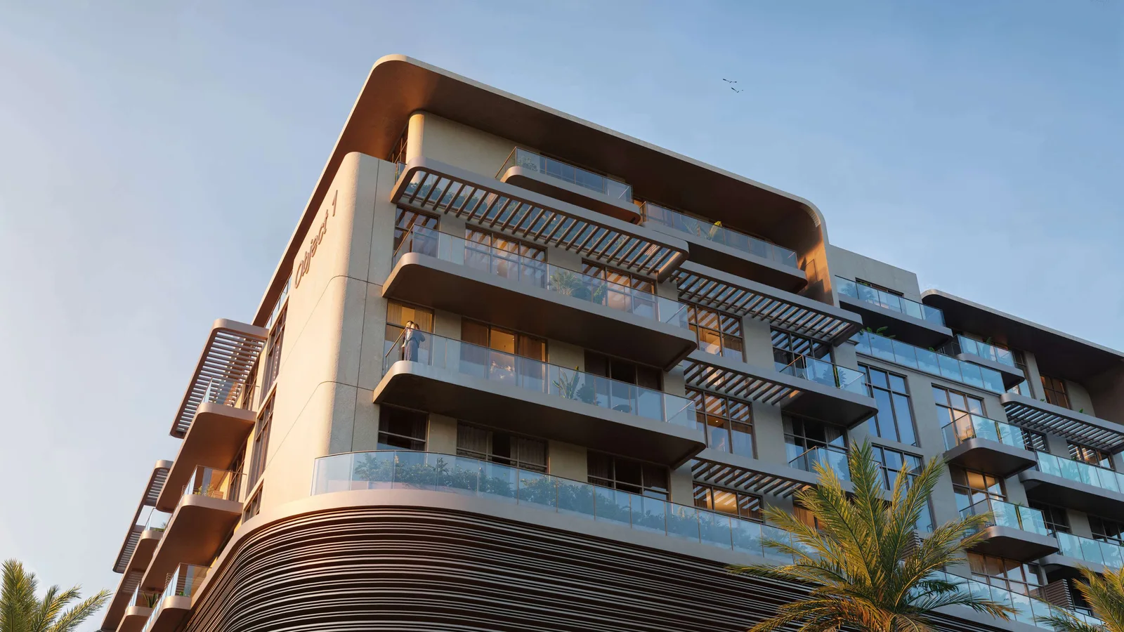 Curved balconies and layered facade of S1LVA Park Living