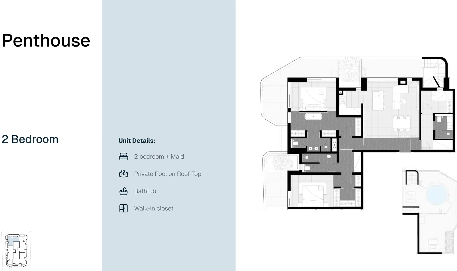 Marea Residence 2-bedroom apartment Penthouse Type H floor plan, 2 Bedroom Penthouse Type H, 3,518.72 sq ft