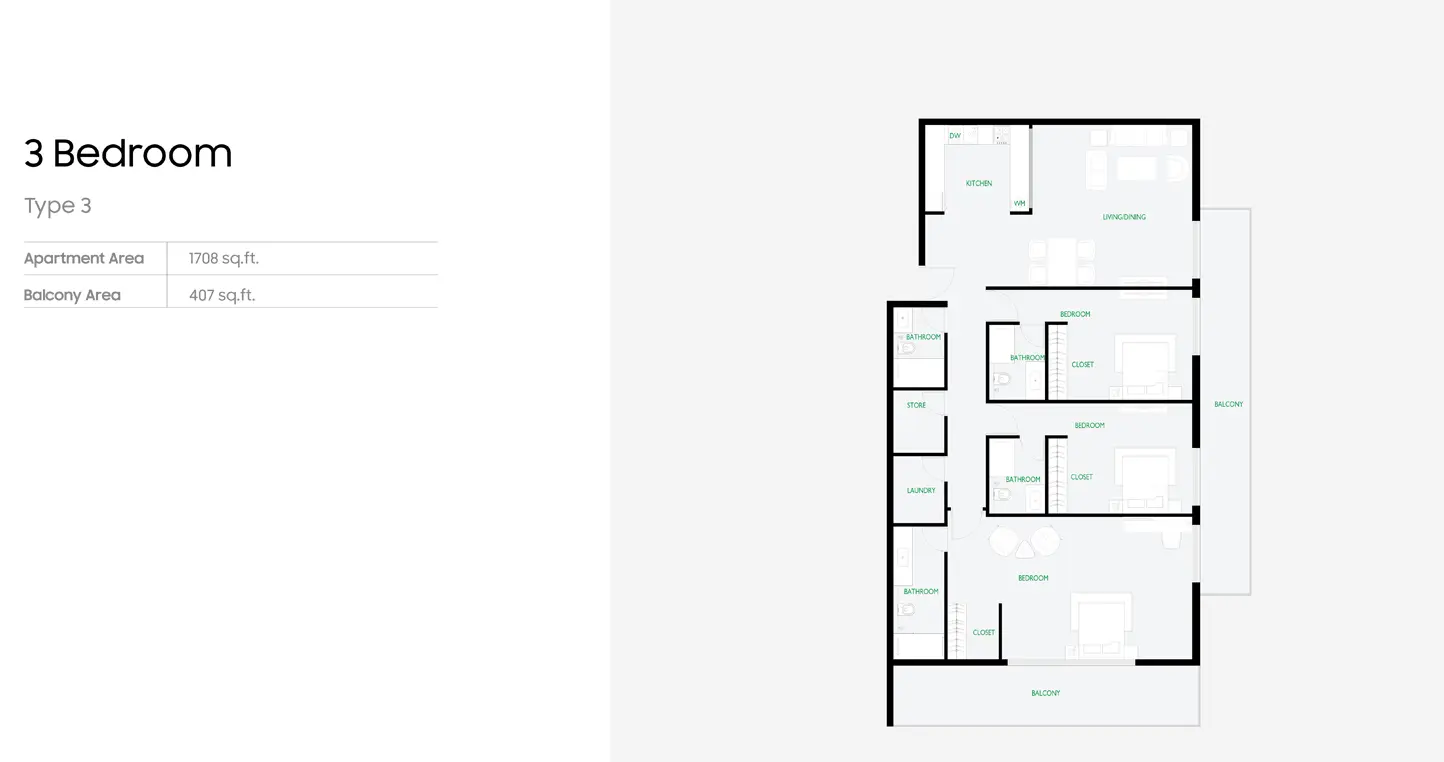 Floor plan for Type 3