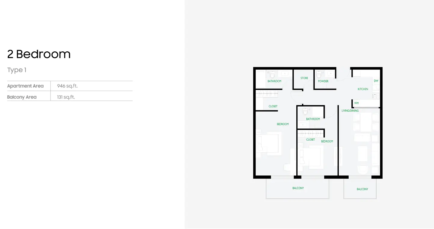 Floor plan for Type 1