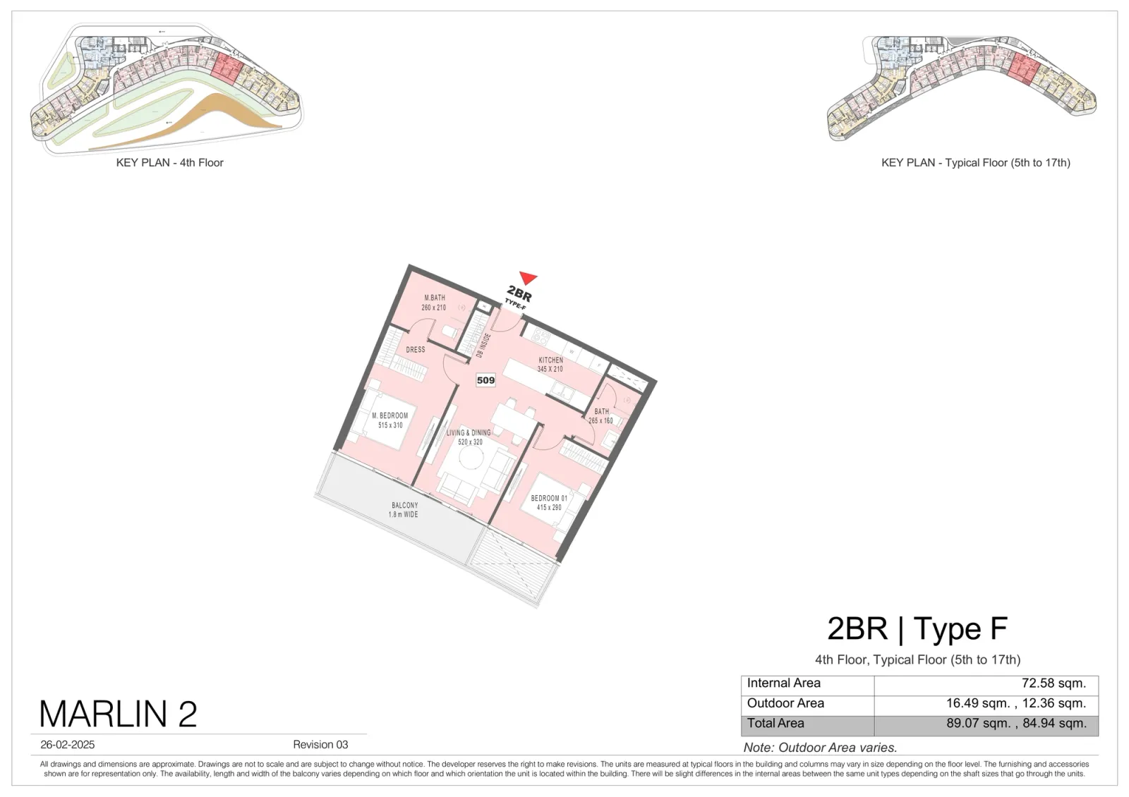 Floor plan for Type F
