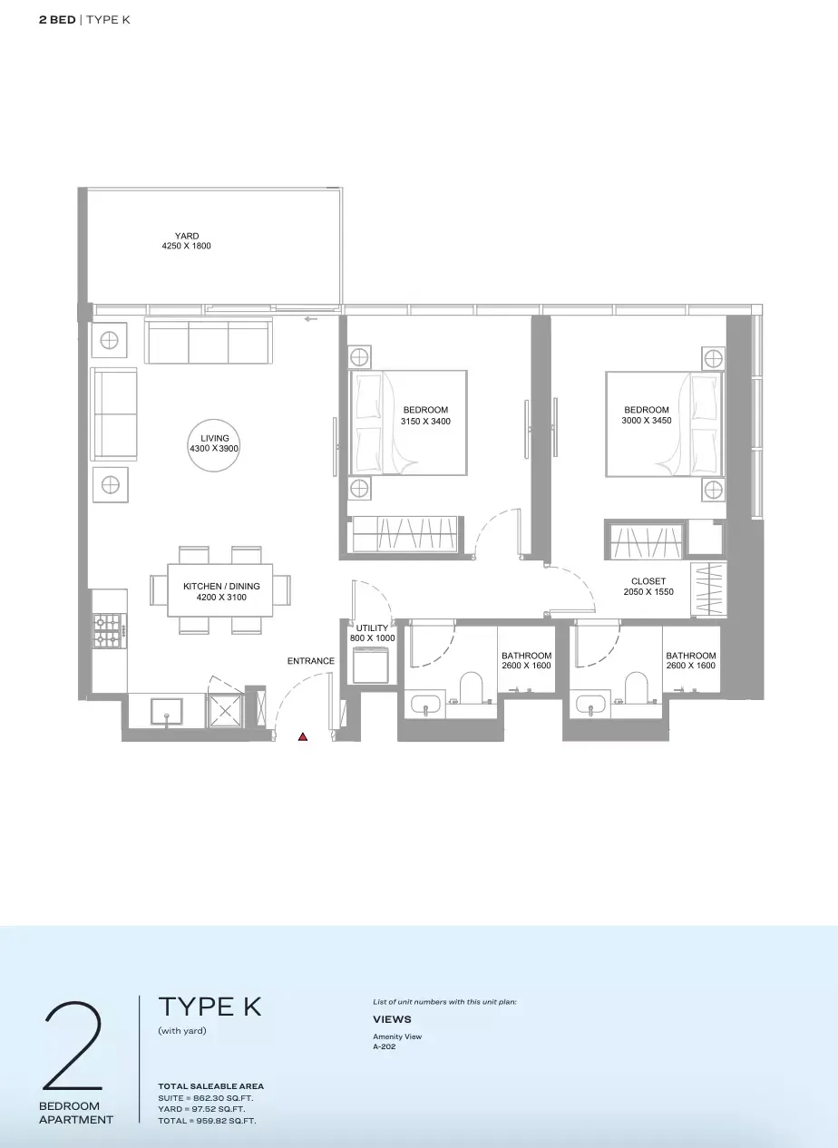 Floor plan for Type K