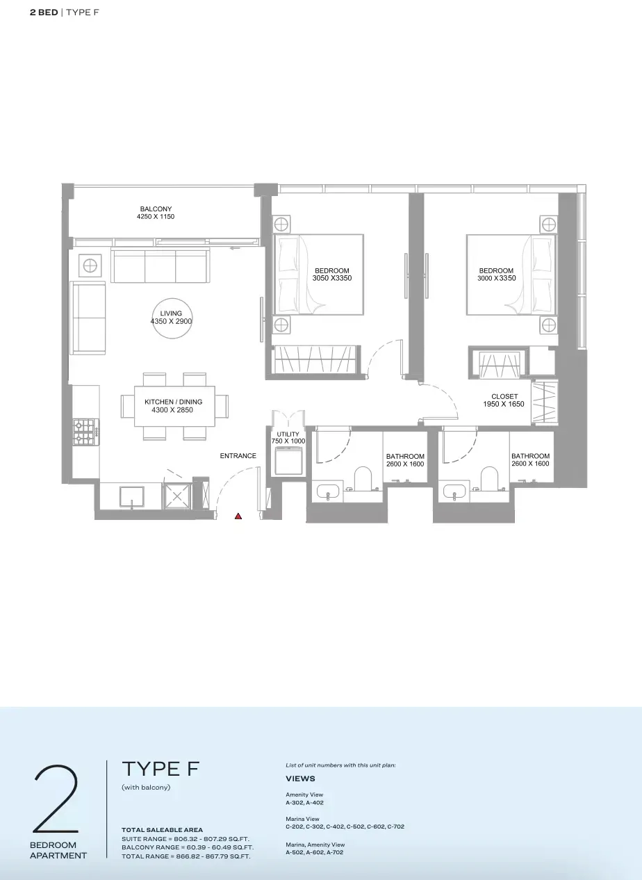 Floor plan for Type F