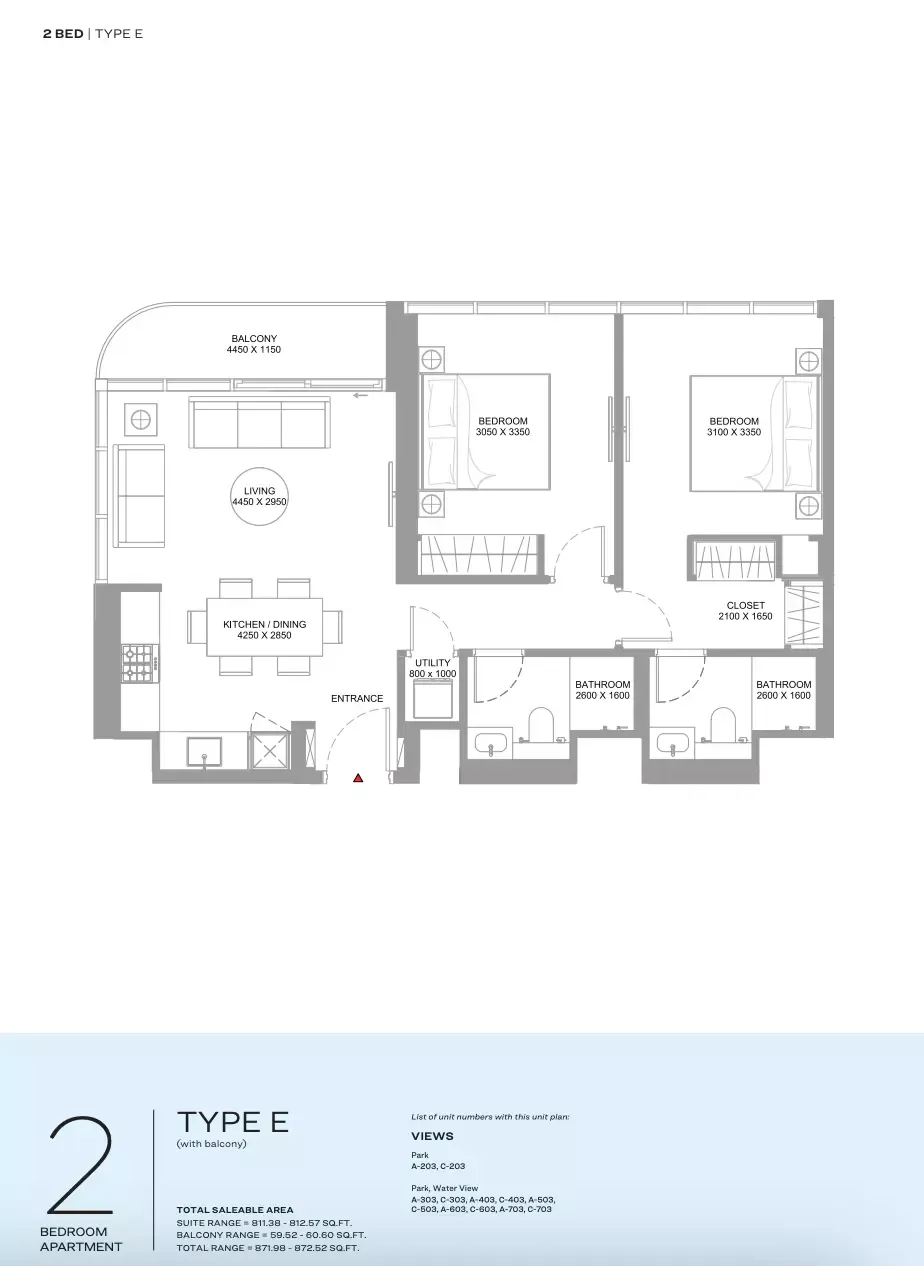 Floor plan for Type E