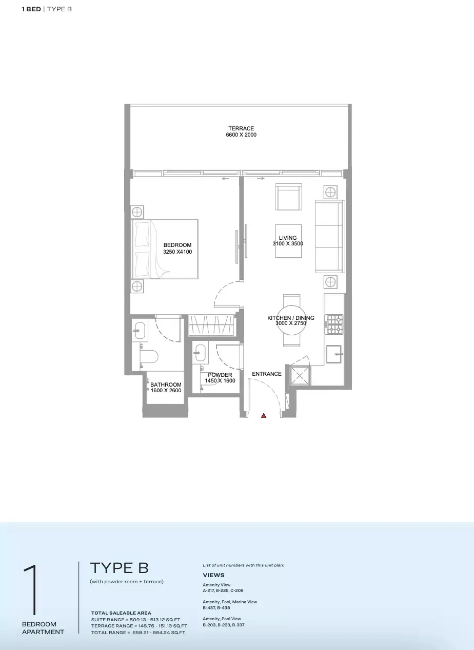 Floor plan for Type B