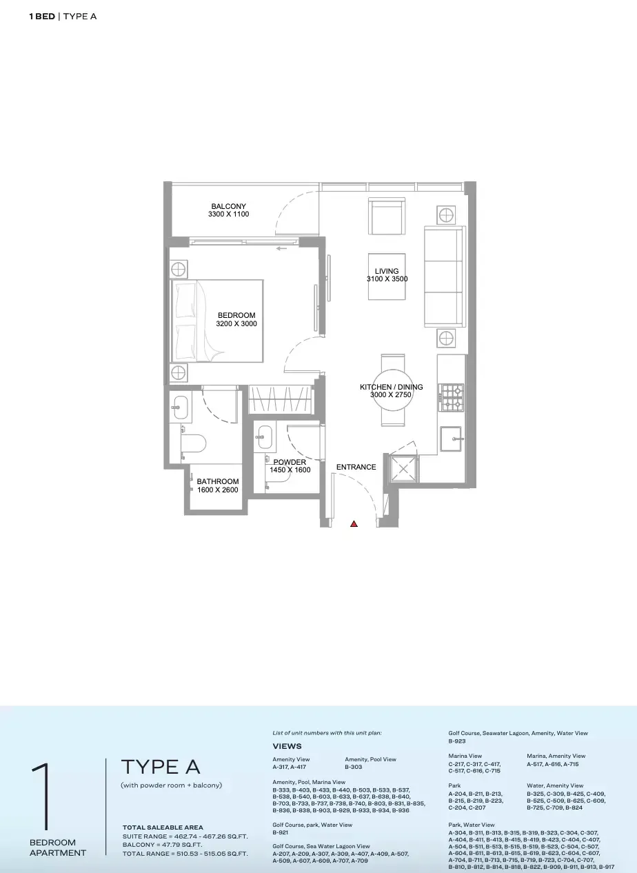Floor plan for Type A