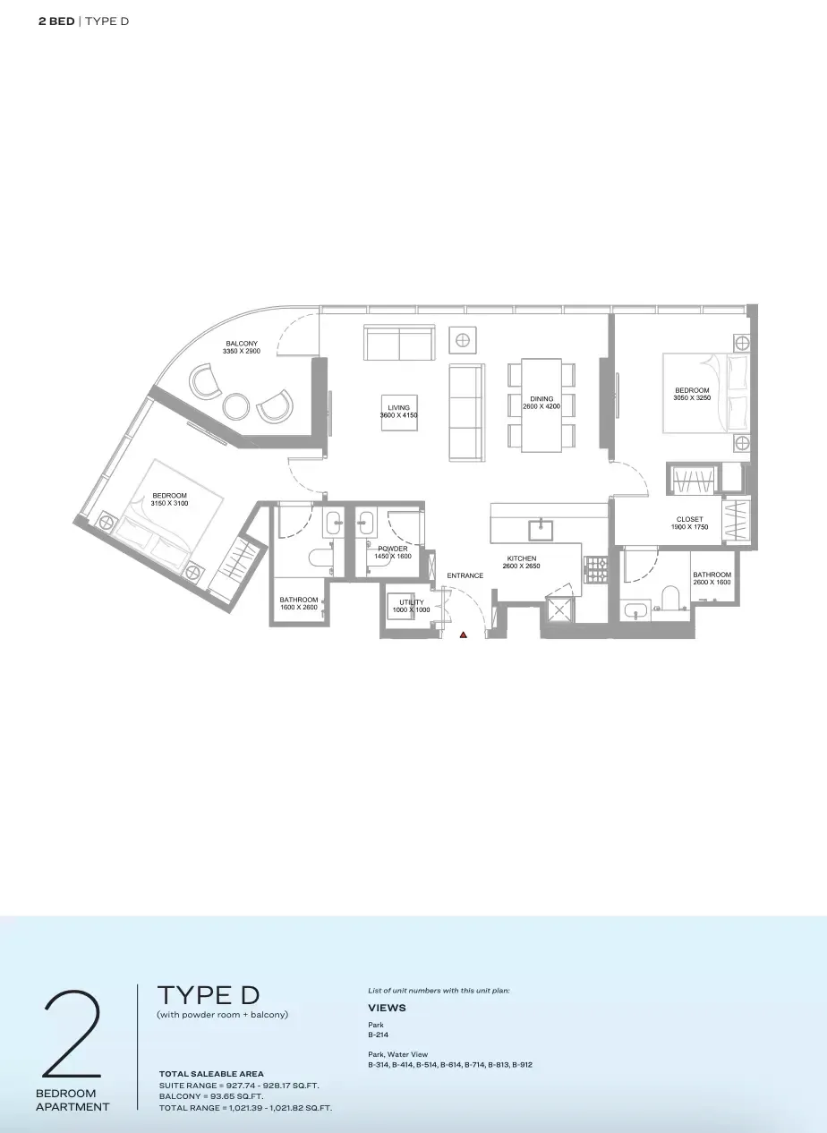 Floor plan for Type D