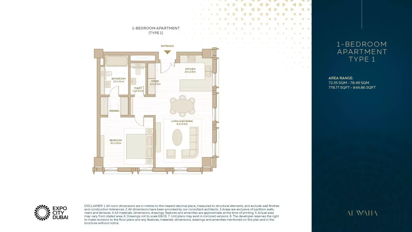Floor plan for Type 1