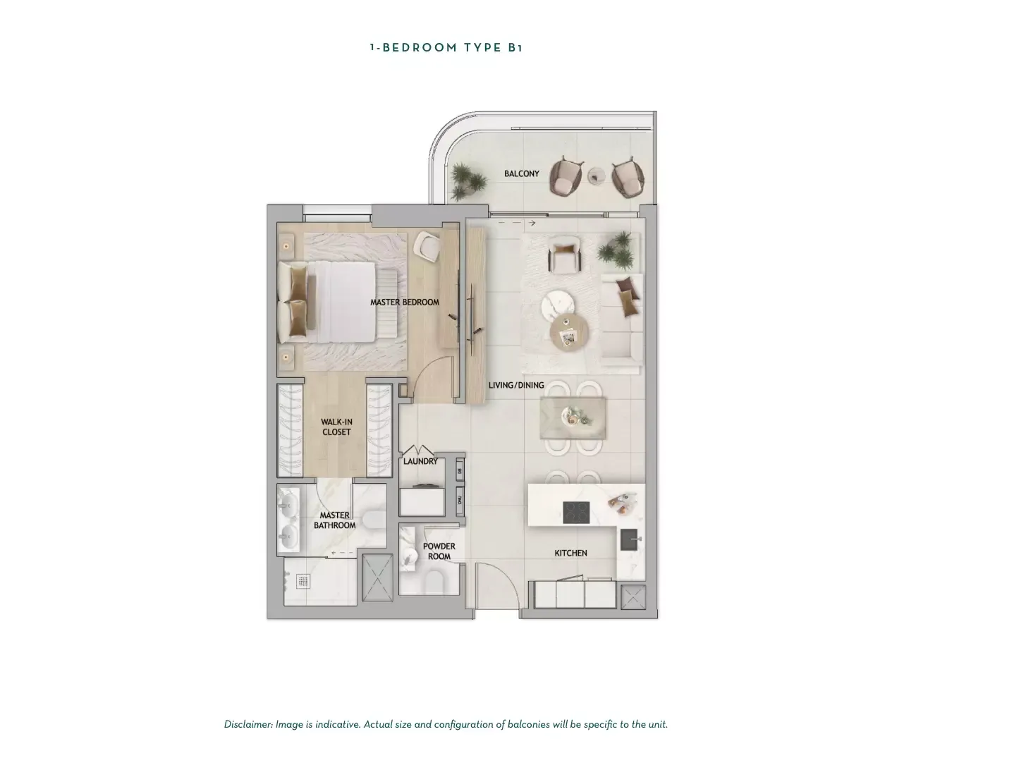 Floor plan for Type B1