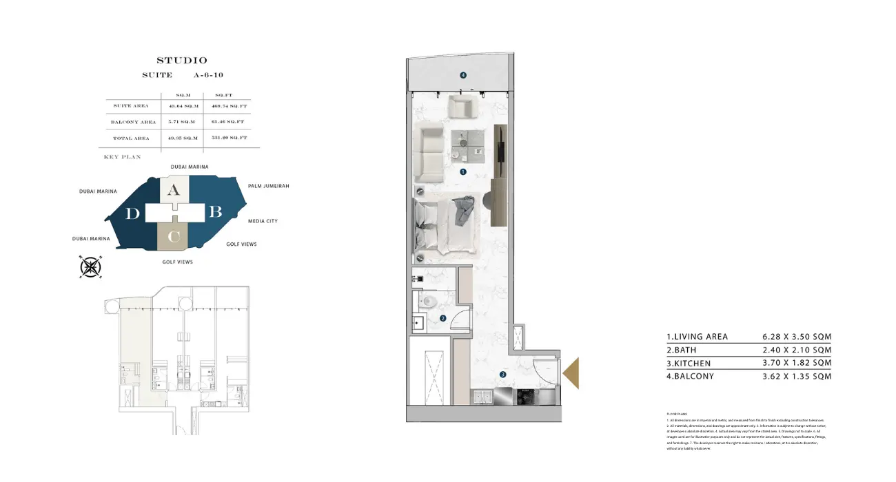 Floor plan for Type A610