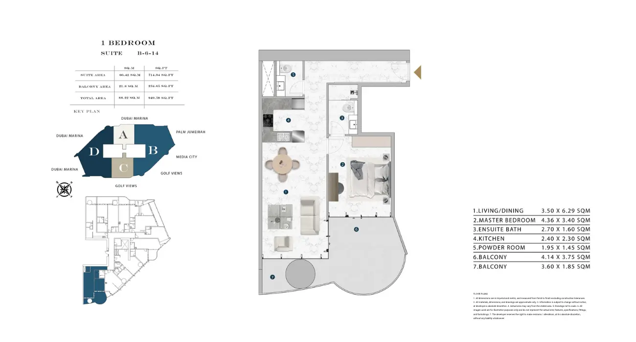 Floor plan for Type B614