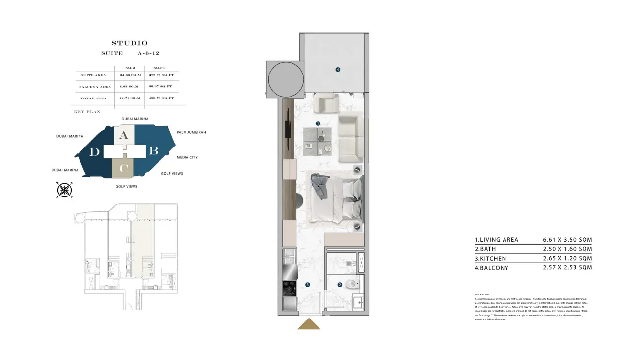 Floor plan for Type A612