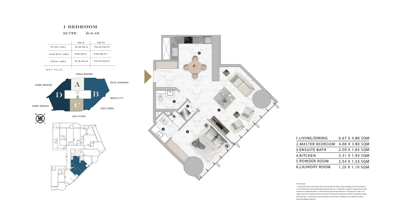 Floor plan for Type B616