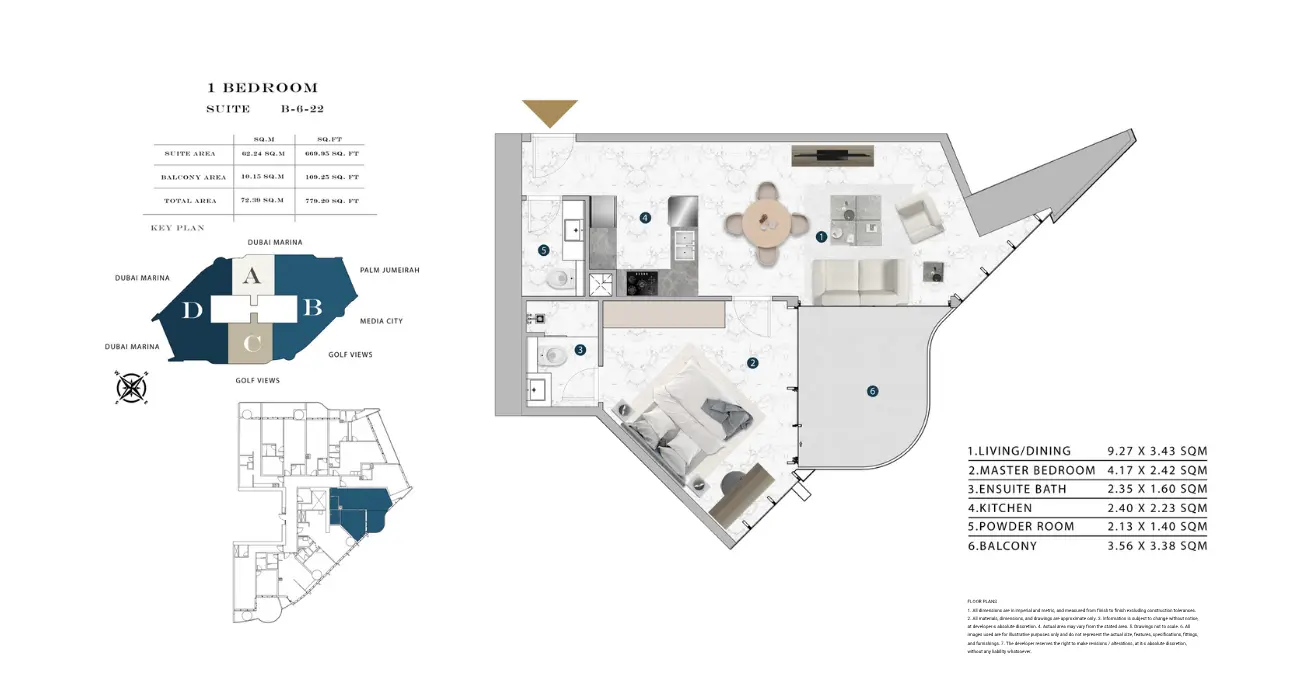 Floor plan for Type B622
