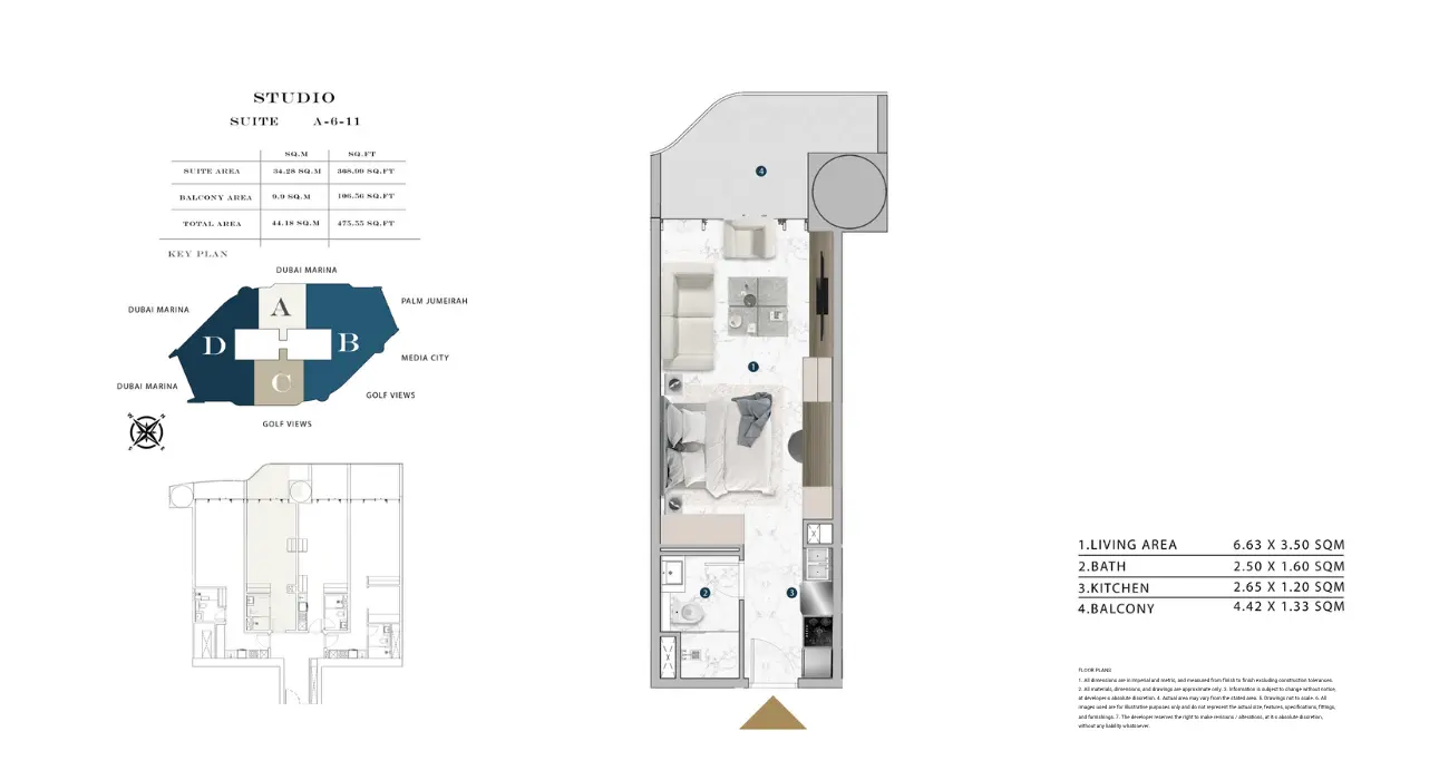 Floor plan for Type A611