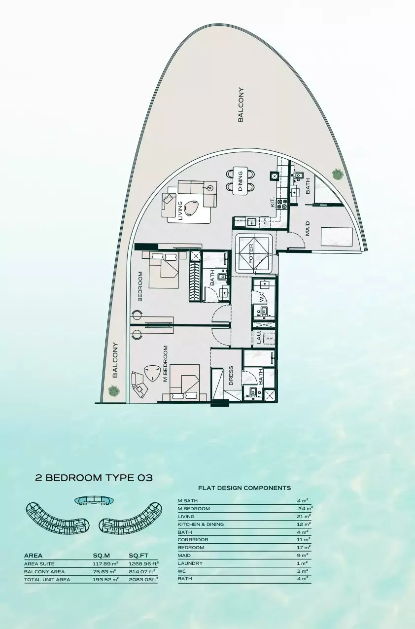 Floor plan for Type 03A
