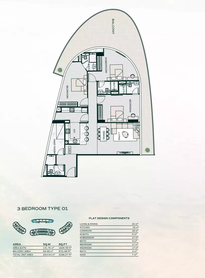 Floor plan for Type 01A