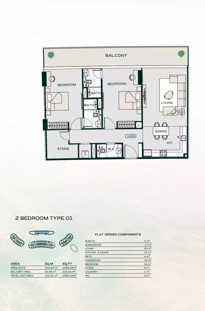 Floor plan for Type 01A