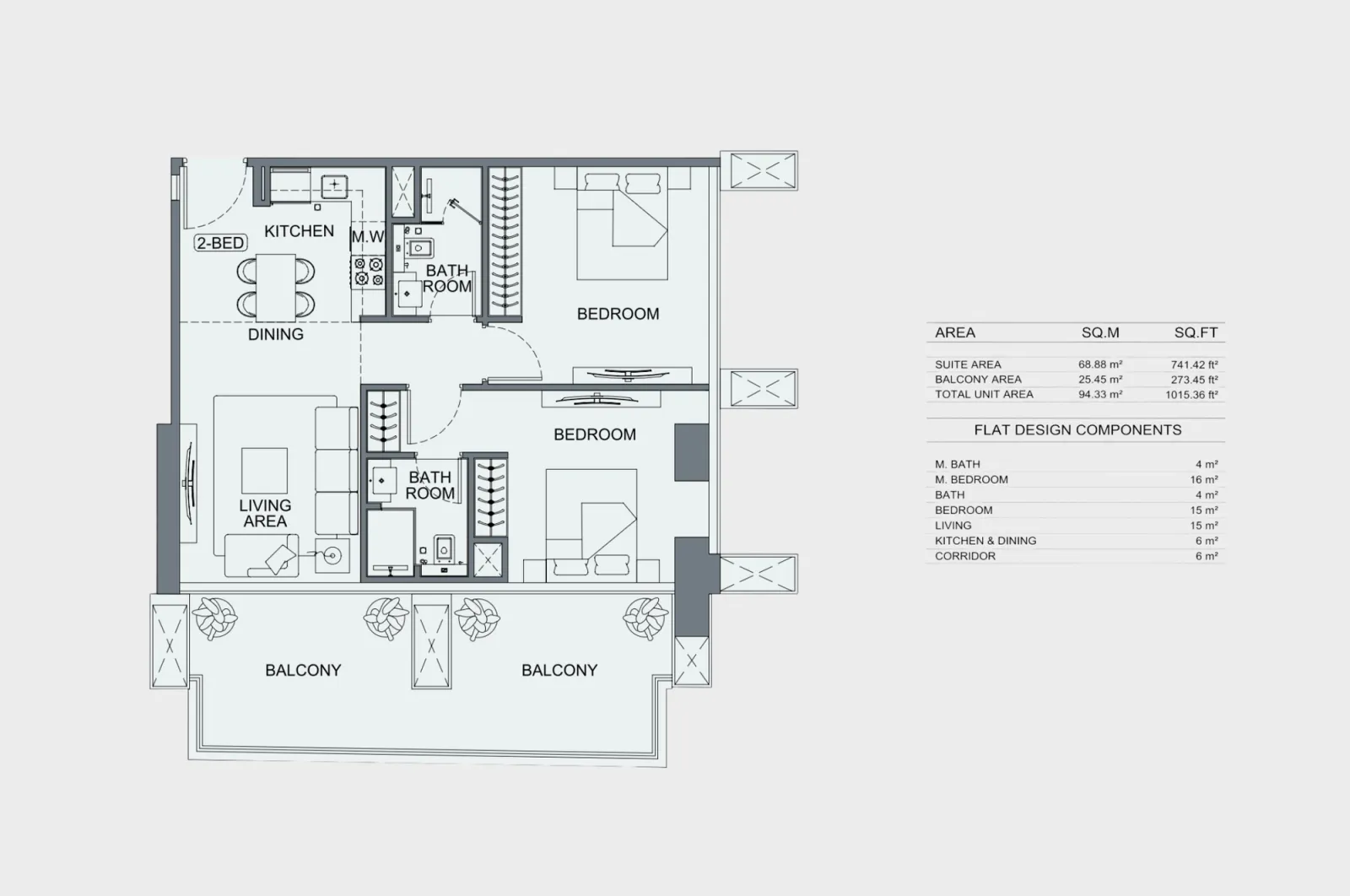 Floor plan for Type 1